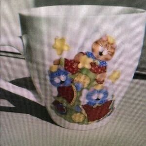 White Mug with Colorful Bear Design